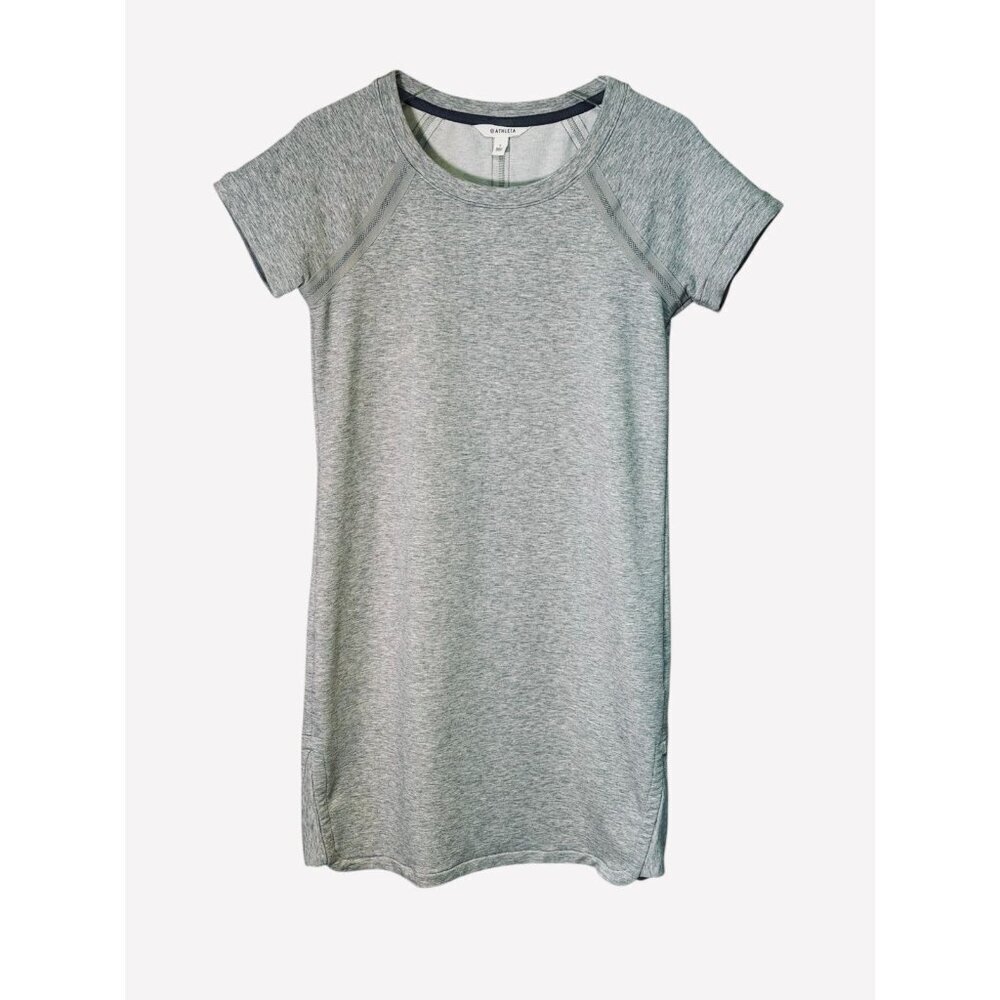Athleta Pacer Dress Heather Gray Short Sleeve Athletic Dress Size S